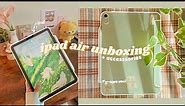 green ipad air 2020 + accessories unboxing 📦🍵