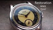 Restoration of a WW2 vintage Tissot watch - Manual work - Radioactive ASMR - caliber 27-3