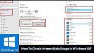 How to Check Internet Data Usage in Windows 10 Tutorial