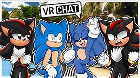 Movie Sonic and Movie Shadow Meet Modern Sonic and Modern Shadow In VRCHAT!!