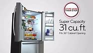 LG 28 cu. ft. 3 Door French Door Refrigerator with Ice and Water with Single Ice in Stainless Standard Depth LRFS28XBS
