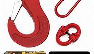 Vigtayue Safety Swivel Hook with Latch Chain Link Connectors Set, 3 Ton Locking Swivel Hook, 3 ton 5/8" Oblong Master Link Heavy Duty Chain Link, 3.2 Tons G80 Dual Hammerlok Hammer Lock, 3 Pcs