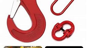 Safety Swivel Hook with Latch Chain Link Connectors Set, 3 Ton Locking Swivel Hook, 3 ton 5/8" Oblong Master Link Heavy Duty Chain Link, 3.2 Tons G80 Dual Hammerlok Hammer Lock, 3 Pcs