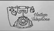 How to draw a Vintage Telephone|Old Telephone|Drawing Tutorial