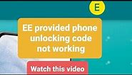 unlock code for EE network