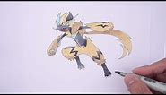 How to Draw Pokemon No. 807: Zeraora ゼラオラ
