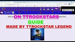 TELEPORTING ACCOUNTS GUIDE FOR TTROCKSTARS