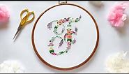 Alphabet Embroidery Pattern | Floral Letter "F" embroidery | Letter Hand Embroidery