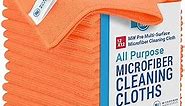 12" x 12" MW Pro Multi-Surface Microfiber Cleaning Cloths | Orange - 12 Pack | Premium Microfiber Towels for Cleaning Glass, Kitchens, Bathrooms, Automotive, Supplies & Products