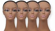 L7 Mannequin Lifesize Black Female Mannequin Heads Pack of 4pcs Manikin Head for Wig Display