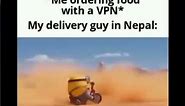 Ordering food with a VPN meme
