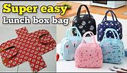 SUPER EASY- LUNCH BOX BAG / PICNIC BAG making at home / handbag / bag cutting and stitching / purse