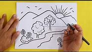 ✅ Como Dibujar un Paisaje de PRIMAVERA 🟩 How to DRAW SPRING Landscape - Dibujar Paisajes Naturales