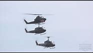 Huey gunships and Cobra Attack Helicopter