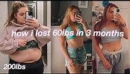 HOW I LOST 60+ POUNDS IN 3 MONTHS: my weight loss transformation from 201lbs *with photos*