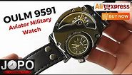 OULM 9591 Army Aviator Military Watch Unique Design Dual Time│Oulm Watch Review│Subtitles