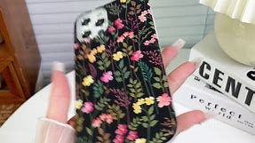 Qokey Compatible for iPhone 11 Case, Cute Garden Flowers Case for Girls Women, Matte Pattern Soft Shockproof TPU Anti-Scratch Phone Cover Case for iPhone 11 6.1", Black Mixed Floral