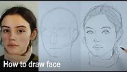 How to draw a face / step by step / draw with me