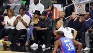 Beyonce and Jay Z courtside at the Clippers