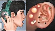 ASMR Pimple blackhead and sebaceous cyst removal for gamer | Massage ear - Tingle animation