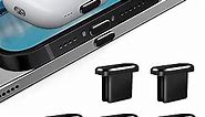 Designed for iPhone 15 Pro Max Plus USB-C Anti Dust Plugs Metal C Charging Port Cover Caps Protectors (5 Pack, Black)