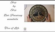 Dot Painting Mandala Tutorial | Tree of Life Design with Stencil Use