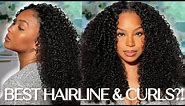 BEST KINKY CURLY WIG FOR BEGINNERS! AFFORDABLE PREPLUCKED CLEAR LACE FRONT WIG| ISEEHAIR