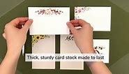 321Done Red Floral Blank Note Cards, 4x6 Kraft, Made in USA - Cute Roses Design, Premium Cardstock, Perfect for DIY Invitations, Greetings, Notes - Set of 50