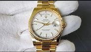 Yellow Gold Rolex Day-Date 118238 36mm Lumed Index White Dial (Day Date Series Part 1 of 4)