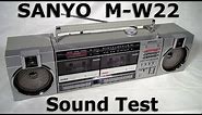 80's SANYO M-W22 Boombox Sound Test