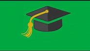 Graduation Hat Animated Green Screen