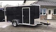 Sure Trac STW Enclosed Cargo Trailer 6x10 2990# GVW Black V-nose Ramp Door STW7212SA