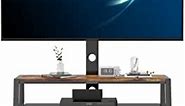 Meihua Wood Entertainment Center TV Stand Console with Swivel Mount for 65 60 55 50 47 42 37 32 inch Flat Panel&Curved Screen TV, Height Adjustable Entertainment Stand with Cable Management