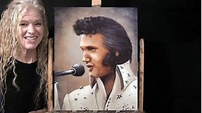 Learn How to Draw and Paint an "ELVIS" Portrait with Acrylics- Easy Beginner Art Tutorial-TIME LAPSE