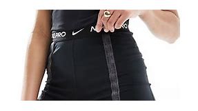 Nike Pro Training Femme Dri-Fit high rise shorts in black | ASOS