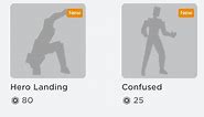 Roblox - New Emotes - Hero Landing/Confused