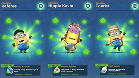Upgrade All Minions Hippie and Kevin Refree and Tourist Level Up Costume in Minion Rush minions game