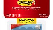 Command Clear Mini Hooks Mega Pack, 42 Hooks, 48 Strips