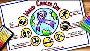 World Cancer Day Drawing | Cancer Day Poster | Cancer Drawing | Cancer Awareness Drawing