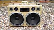 (SOLD) How to build a Vintage Suitcase Boombox Rechargable Demo Review Suitcase Stereo Speakers DIY