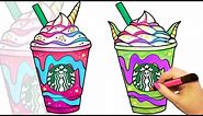How to Draw a Starbucks Unicorn Frappuccino and Dragon Frappuccino