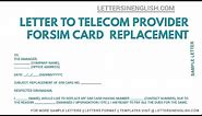 Letter for Replacement of sim Card - Request Letter for Replacement sim Card | Letters in English