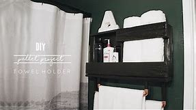 DIY Pallet Towel Rack + Small Bathroom Storage
