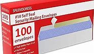100 Mailing Envelopes, Self Seal Letter Size, Number #10 White Windowless Security Tinted Envelope, 4-1/8 x 9-1/2 Inches, Quality 24 LB