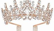 TOBATOBA Rose Gold Tiaras and Crowns for Women, Birthday Crown Princess Crown, Quinceanera Crown Coronas Para 15 Anos Quinceaneras, Hair Accessories for Prom Bridal Costume Cosplay Halloween