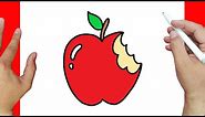 How to draw a bitten apple step by step