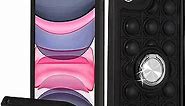 Joyleop Black Bubble Little Girls Case for iPhone 11, Fidget Girly Fun Funny Cases for Boys Kids, Cute Unique Push Kickstand Design Fashion Silicone Phone Cover with Ring Stand for iPhone 11 6.1 Inch