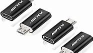 New USB C Female to Micro USB Male Adapter (4Pack), Micro USB Adaptor, Micro USB to USB C Adapter Fast Charger Power Cable Plug Strip Extender for Nexus Nokia LG Xbox PS Kindle Samsung Galaxy Devices