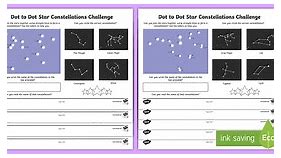 Constellations Using Numbers Dot to Dot Worksheet