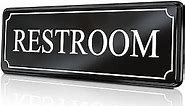 Restroom Sign for Office Door Wall – Bathroom Signs for Home and Business - Water Closet Sign Black White Sticker 9×3 in - Easy Installation Without Any Tools - Quality Guaranteed by MolnijaPro